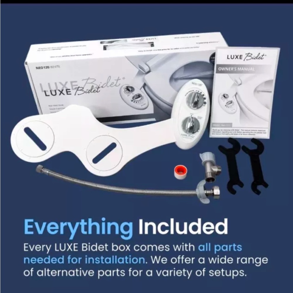 LUXE Bidet NEO 120 Self-Cleaning Nozzle Non-Electric Bidet Attachment (White)